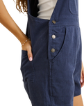 The Rhythm Womens Tide Short Overalls in Dark Blue