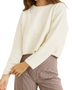 The Rhythm Womens Estelle Fluffy Crew Neck Knit Jumper in Cream