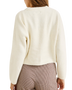 The Rhythm Womens Estelle Fluffy Crew Neck Knit Jumper in Cream