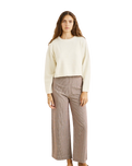 The Rhythm Womens Estelle Fluffy Crew Neck Knit Jumper in Cream