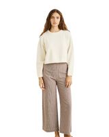 The Rhythm Womens Estelle Fluffy Crew Neck Knit Jumper in Cream