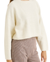 The Rhythm Womens Estelle Fluffy Crew Neck Knit Jumper in Cream