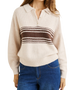 The Rhythm Womens Strat Knit Collared Jumper in Natural