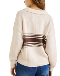 The Rhythm Womens Strat Knit Collared Jumper in Natural