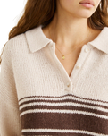 The Rhythm Womens Strat Knit Collared Jumper in Natural