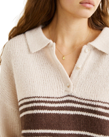 The Rhythm Womens Strat Knit Collared Jumper in Natural