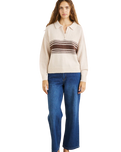 The Rhythm Womens Strat Knit Collared Jumper in Natural