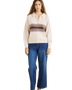 The Rhythm Womens Strat Knit Collared Jumper in Natural