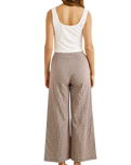 The Rhythm Womens London Check Wide Leg Trousers in Chocolate