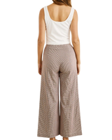 The Rhythm Womens London Check Wide Leg Trousers in Chocolate