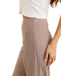 The Rhythm Womens London Check Wide Leg Trousers in Chocolate