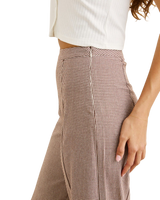 The Rhythm Womens London Check Wide Leg Trousers in Chocolate