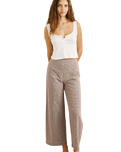 The Rhythm Womens London Check Wide Leg Trousers in Chocolate