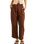 The Rhythm Womens Venice Tailored Linen Trousers in Chocolate