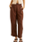 The Rhythm Womens Venice Tailored Linen Trousers in Chocolate
