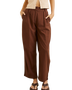 The Rhythm Womens Venice Tailored Linen Trousers in Chocolate