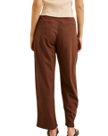 The Rhythm Womens Venice Tailored Linen Trousers in Chocolate