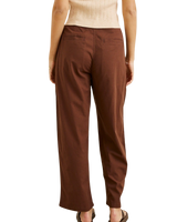 The Rhythm Womens Venice Tailored Linen Trousers in Chocolate