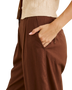 The Rhythm Womens Venice Tailored Linen Trousers in Chocolate