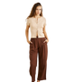 The Rhythm Womens Venice Tailored Linen Trousers in Chocolate