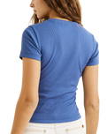The Rhythm Womens Everyday Rib T-Shirt in Blue