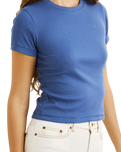 The Rhythm Womens Everyday Rib T-Shirt in Blue