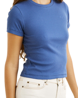 The Rhythm Womens Everyday Rib T-Shirt in Blue
