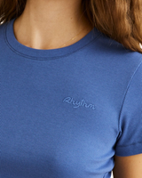The Rhythm Womens Everyday Rib T-Shirt in Blue