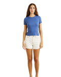 The Rhythm Womens Everyday Rib T-Shirt in Blue