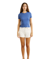 The Rhythm Womens Everyday Rib T-Shirt in Blue
