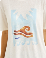 The Rhythm Womens Ocean Wave Oversized T-Shirt in Vintage White
