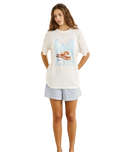 The Rhythm Womens Ocean Wave Oversized T-Shirt in Vintage White
