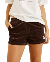The Rhythm Womens Cord Sundown Everyday Shorts in Espresso