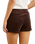 The Rhythm Womens Cord Sundown Everyday Shorts in Espresso