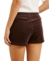 The Rhythm Womens Cord Sundown Everyday Shorts in Espresso