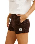 The Rhythm Womens Cord Sundown Everyday Shorts in Espresso