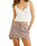 The Rhythm Womens London Check Bias Cut Mini Skirt in Chocolate