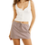 The Rhythm Womens London Check Bias Cut Mini Skirt in Chocolate