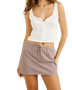 The Rhythm Womens London Check Bias Cut Mini Skirt in Chocolate