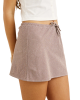 The Rhythm Womens London Check Bias Cut Mini Skirt in Chocolate