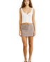 The Rhythm Womens London Check Bias Cut Mini Skirt in Chocolate