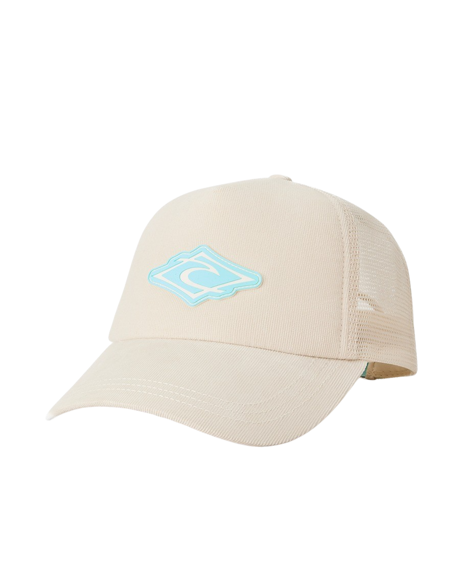 The Rip Curl Womens Icon Cord Trucker Cap in Stone