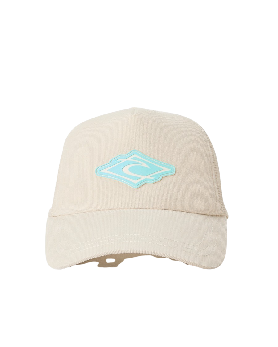The Rip Curl Womens Icon Cord Trucker Cap in Stone