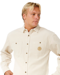 Premium Surf Cord Shirt in Sand Dune