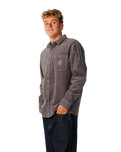 The Rip Curl Mens Premium Surf Cord Shirt in Deep Mushroom