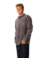 The Rip Curl Mens Premium Surf Cord Shirt in Deep Mushroom