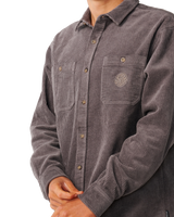 The Rip Curl Mens Premium Surf Cord Shirt in Deep Mushroom