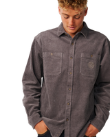 The Rip Curl Mens Premium Surf Cord Shirt in Deep Mushroom