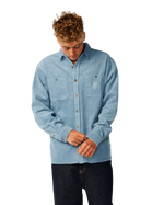 The Rip Curl Mens Premium Surf Cord Shirt in Citadel Blue