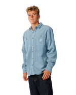 The Rip Curl Mens Premium Surf Cord Shirt in Citadel Blue